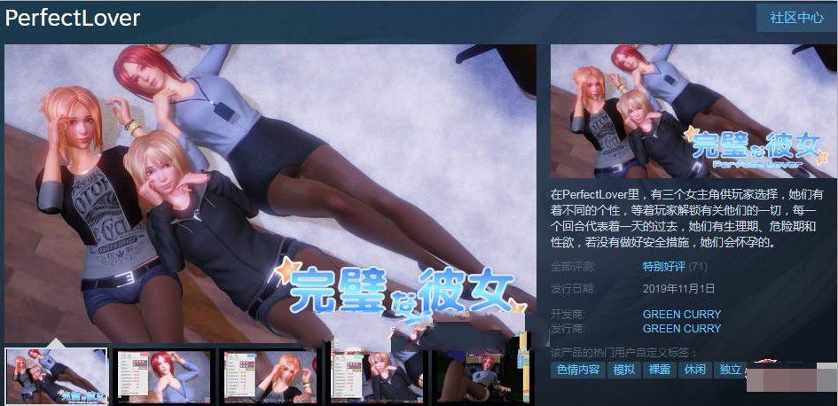 完美女友（PerfectLover） V1.21 官中步兵版+存档 3D互动游戏_游戏社