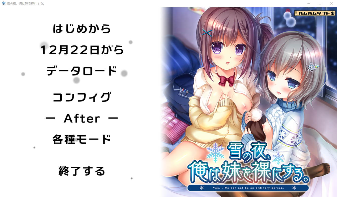 雪之夜,我将妹妹脱光衣服~雪の夜、俺は妹を菓にする。AI汉化版+全CG存档★全CV ADV游戏 3.3G_游戏社